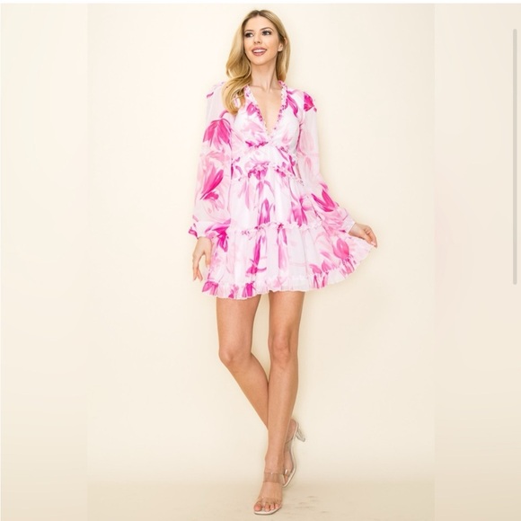 NWT LOVESONG EVELYN FRILL DETAIL FLORAL DRESS - Picture 3 of 6